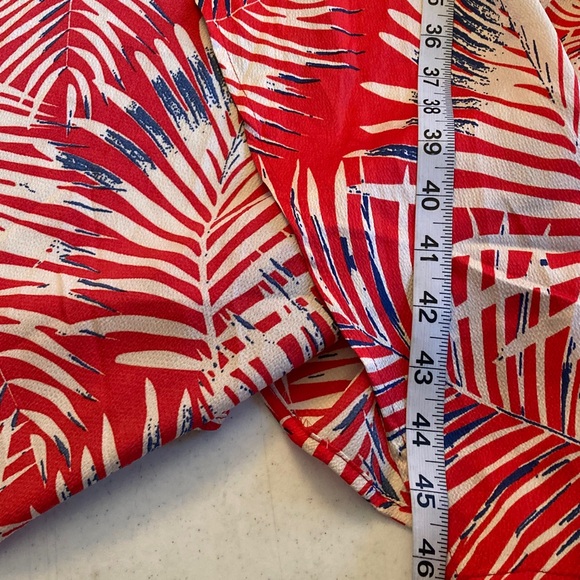 Cupshe Red and Blue Leaf Print Maxi Slip Dress - Picture 10 of 12